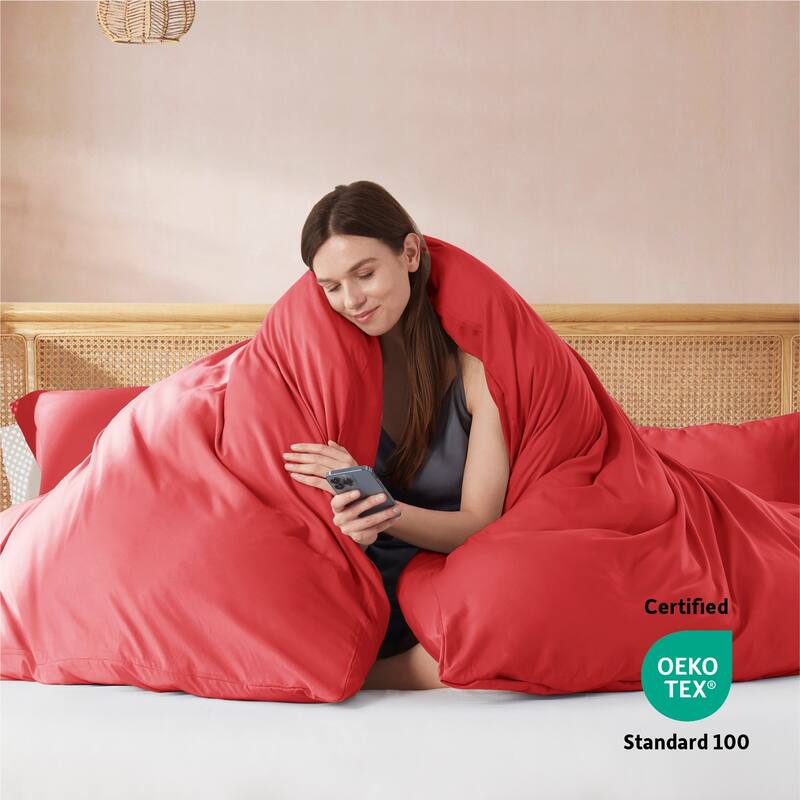 Nestl Ultra Soft Double Brushed Microfiber Duvet Cover Set with Button Closure