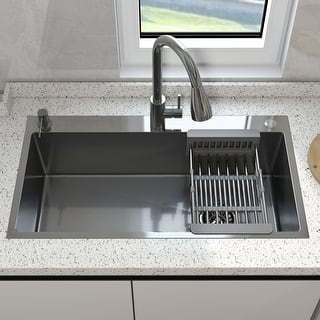Stainless Steel Drop In Single Bowl Kitchen Sinks with Faucet