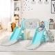 preview thumbnail 2 of 34, Kids Slide Playset Structure 8 in 1, Freestanding Ocean Themed Set with Slide, Arch Tunnel,Basketball Hoop and Telescope