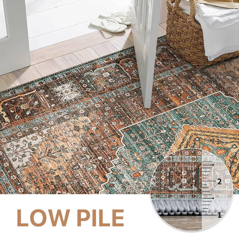 Mcow Low Pile Machine Washable Non-Slip Area Rug