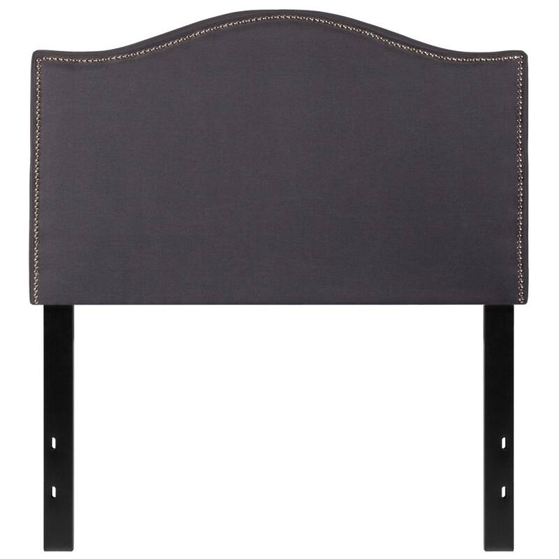 Arched Upholstered Headboard with Nailhead Trim