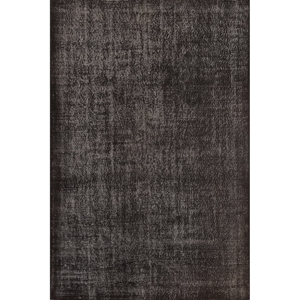 Over-Dyed Anatolian Turkish Vintage Area Rug Hand-Knotted Wool Carpet - 6'3" x 9'4"