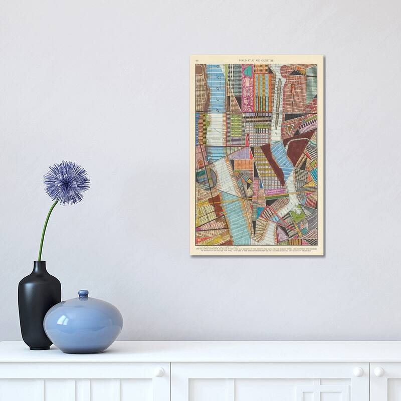 iCanvas "Modern Map of New York II" by Nikki Galapon Canvas Print - 18x12x1.5