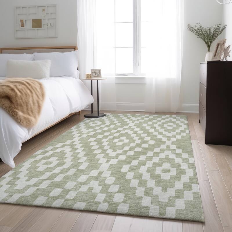 Premium Washable Super Soft Moroccan Modern Mayfield Rug - Aloe - 10' x 14'