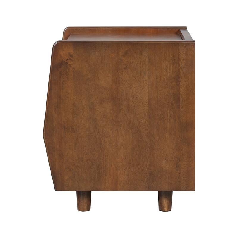 Christopher Knight Home - Zessia Retro 19" Wood Nightstand with Woven Drawer and Open Shelf, Set of 2