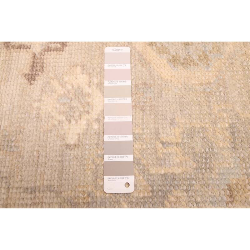 ECARPETGALLERY Hand-knotted Kavya Oushak Light Grey Wool Rug - 5'10 x 9'1