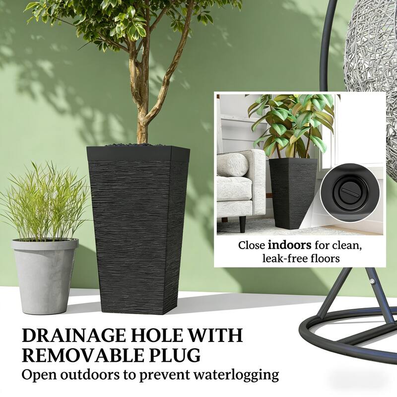 Stackable Tapered Planters Outdoor Planters Set of 3