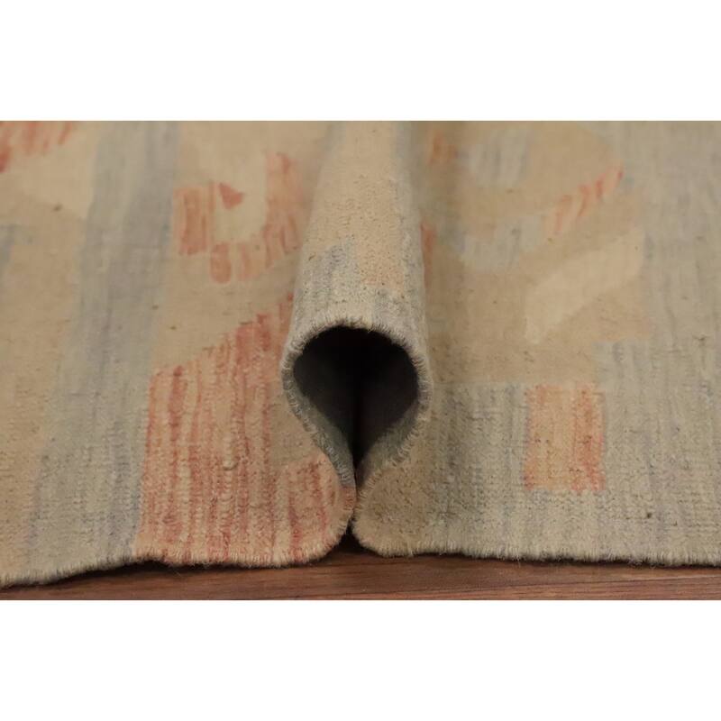 Hand Woven Oriental 100% Wool Carpet Southwestern Modern Oranges & Rust Kilim Area Rug - 7' 10'' X 4' 9''