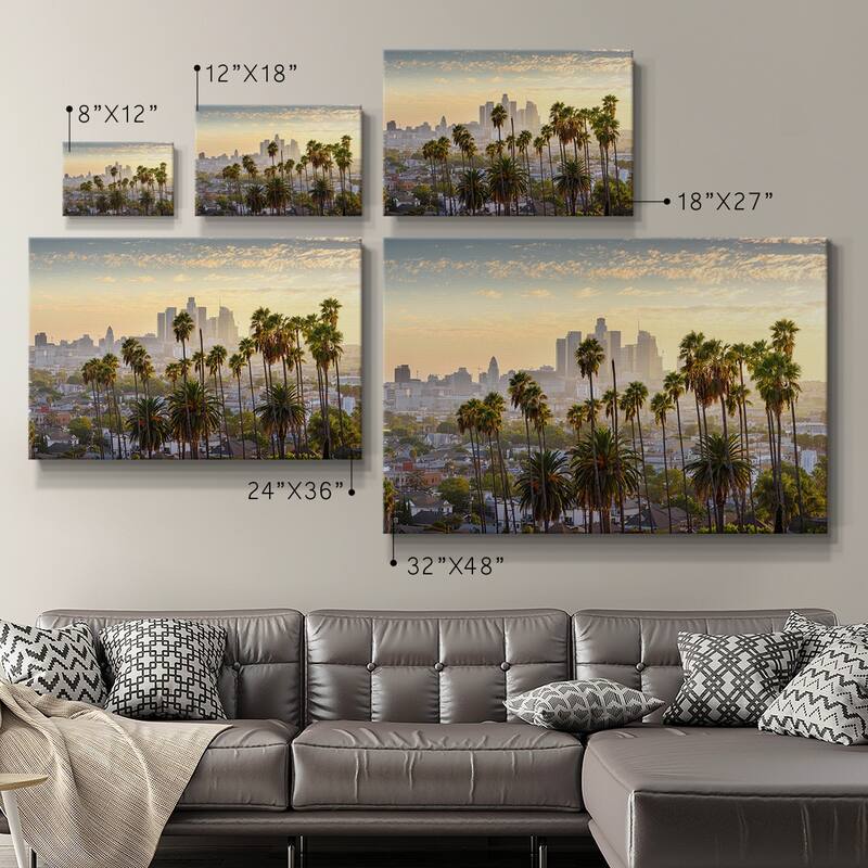 Downtown Los Angeles at sunset Premium Gallery Wrapped Canvas - Ready to Hang