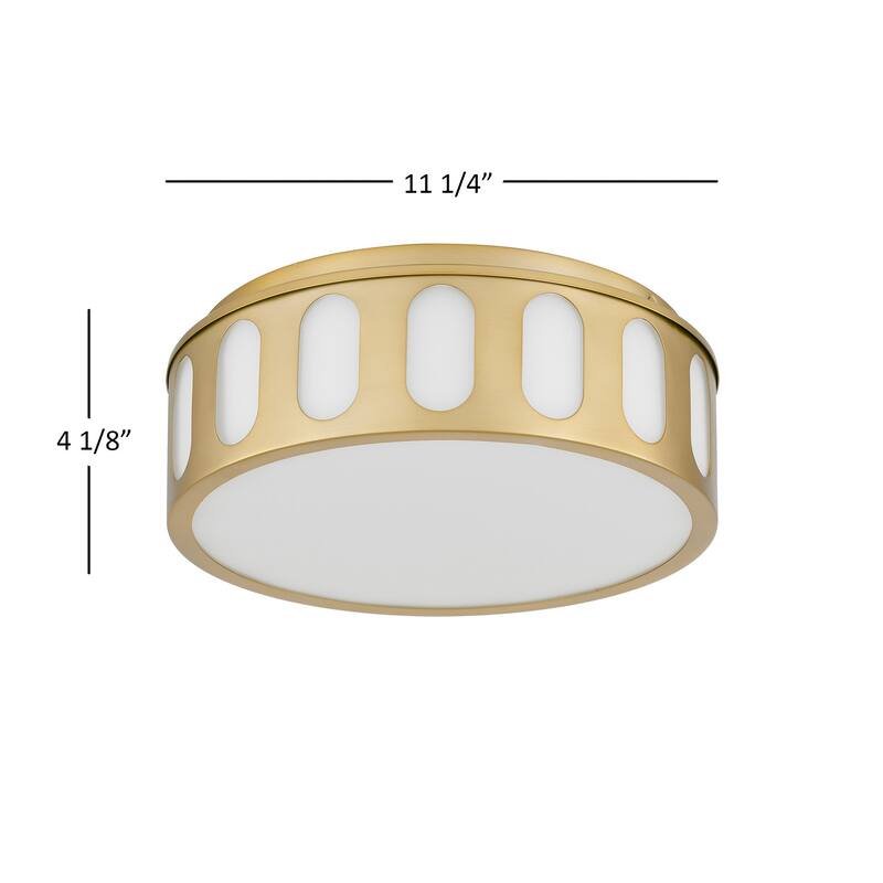 Bantom 11" Antique Brass LED Flush Mount Ceiling Light