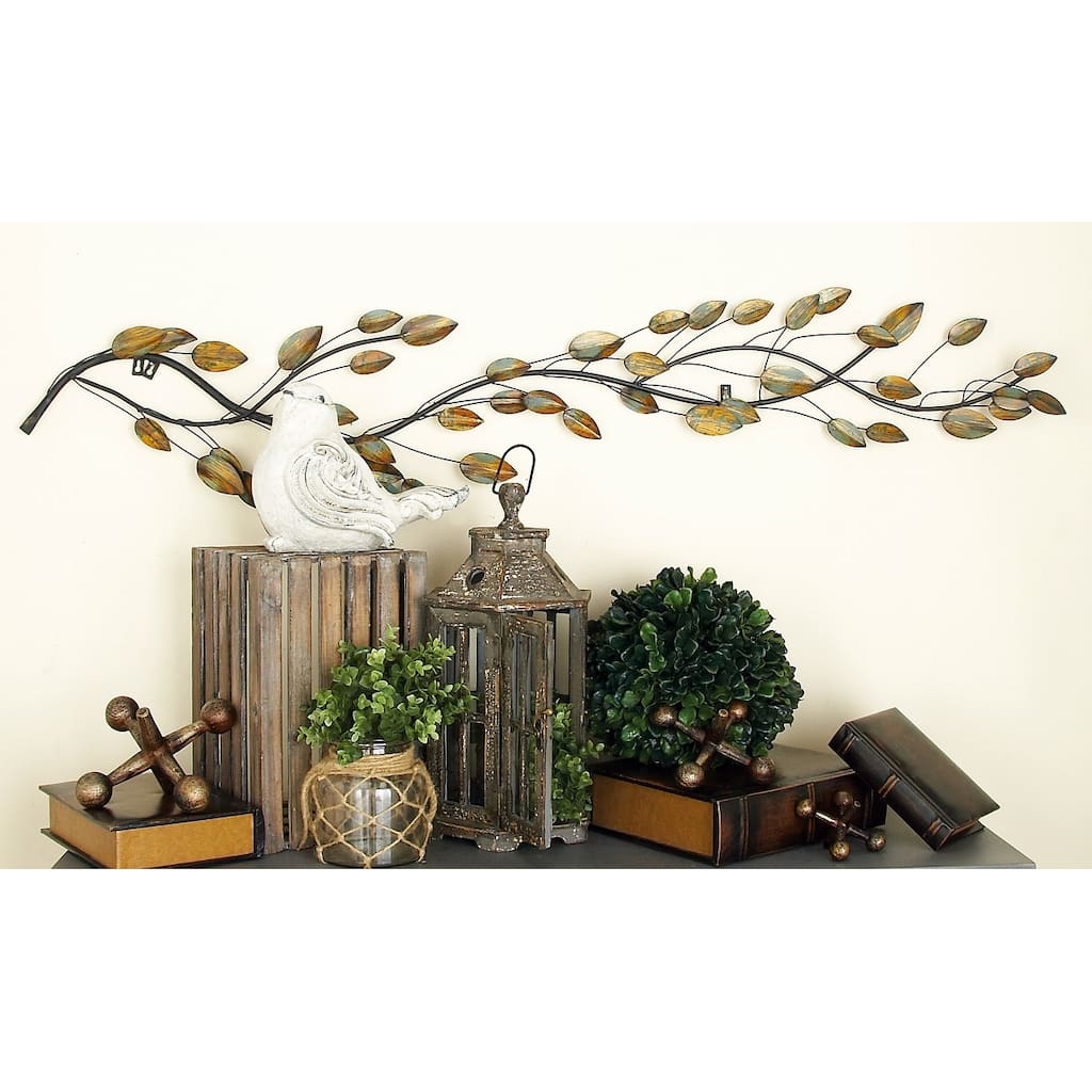 Brown Metal Leaf Home Wall Decor