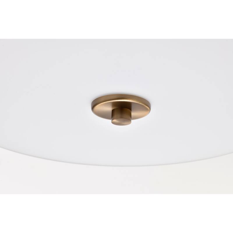 Liam 3 Light Pendant Burnished Brass White Opal Glass - Burnished Brass