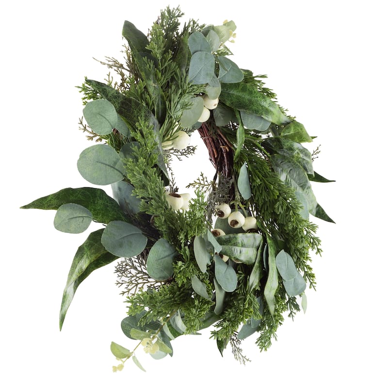 Pure Garden 20-Inch Artificial Eucalyptus Wreath