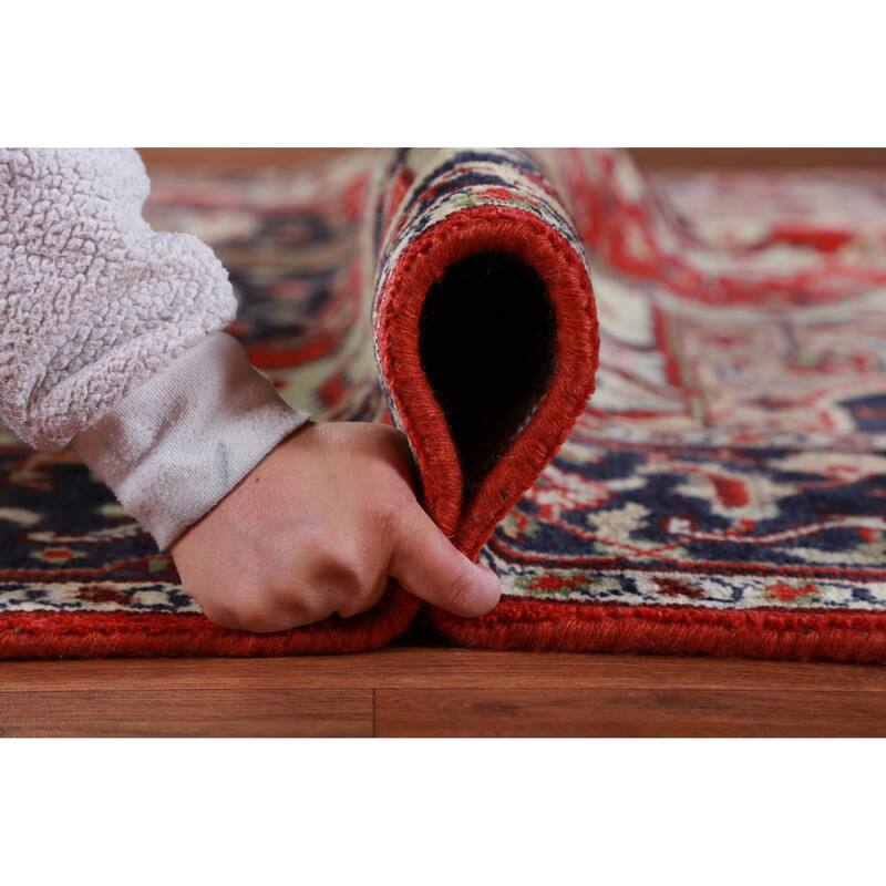 Hand Knotted Oriental 100% Wool Carpet Traditional Medallion Red Heriz (serapi) Area Rug - 10' 0'' X 7' 11''