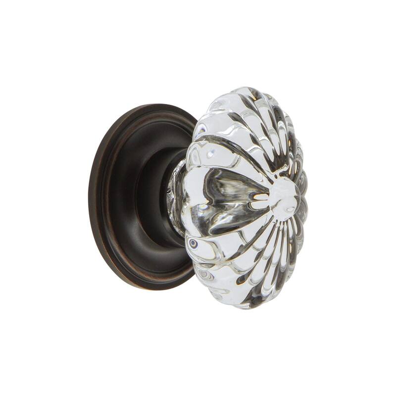 Grandeur BURG-CRYS-KNOB-GEO Burgundy 1-3/4" Vintage Flower Fluted - Timeless Bronze