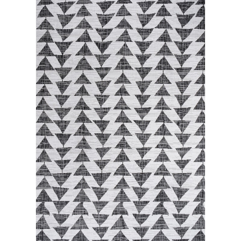 JONATHAN Y Marokko Modern Tribal Geometric Indoor/Outdoor Area Rug - 5 X 8 - Ivory/Black
