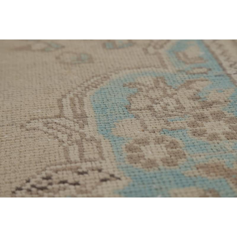 Hand Knotted Oriental 100% Wool Carpet Traditional Floral Beige & Ivories Tabriz Area Rug - 11' 2'' X 7' 7''