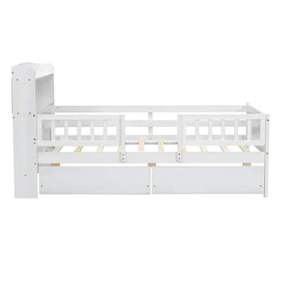 Wood Twin Size Platform Bed with Built in LED Light