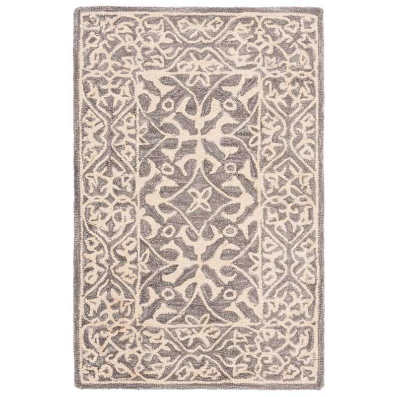SAFAVIEH Handmade Suzani Danyelle Boho Tribal Wool Rug - 2' x 3' - Grey/Beige