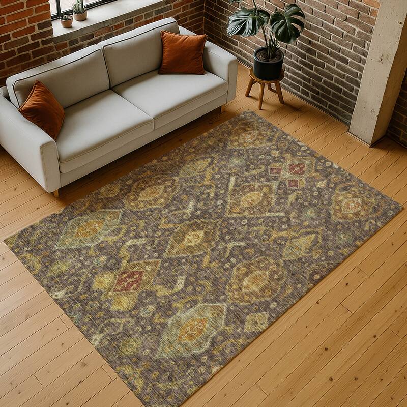 Machine Washable Indoor/ Outdoor Traditional Venetian Chantille Rug