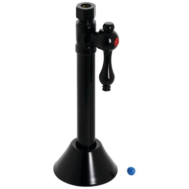 Kingston Brass Vintage Straight Shut-Off Valve with 5" Extension - Matte Black