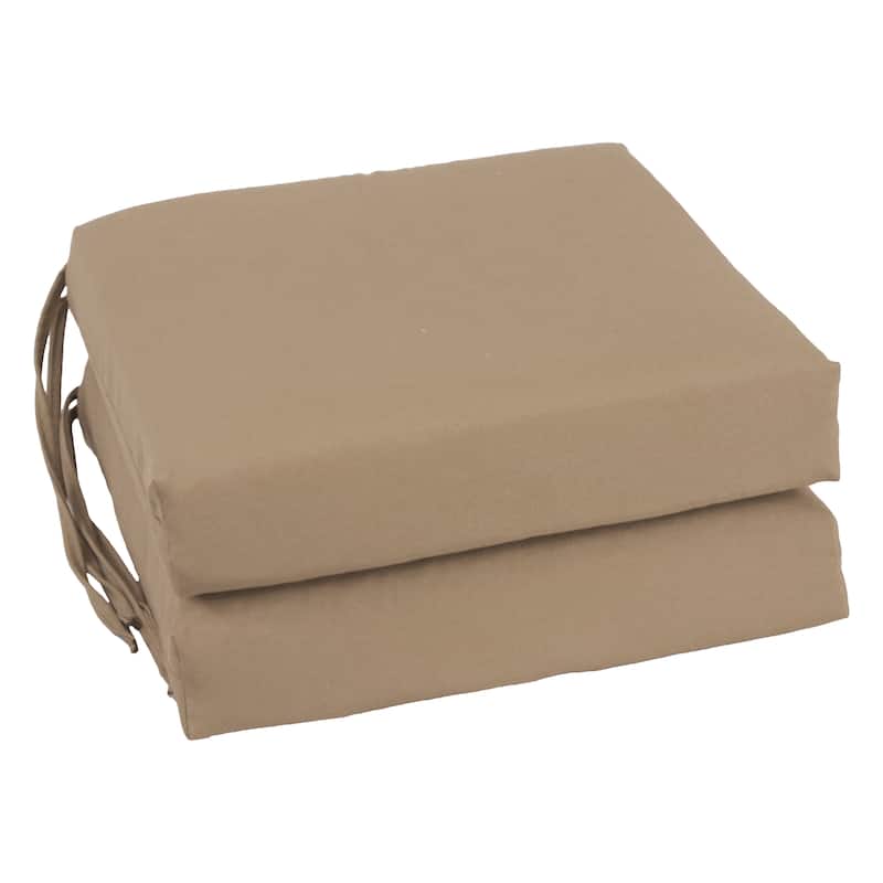 16-inch Square Indoor Twill Chair Cushions (Set of 2 or 4) - 16 x 16 - Set of 2 - Toffee