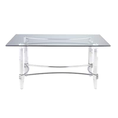 Somette Rectangle Glass and Acrylic Dining Table - CLEAR