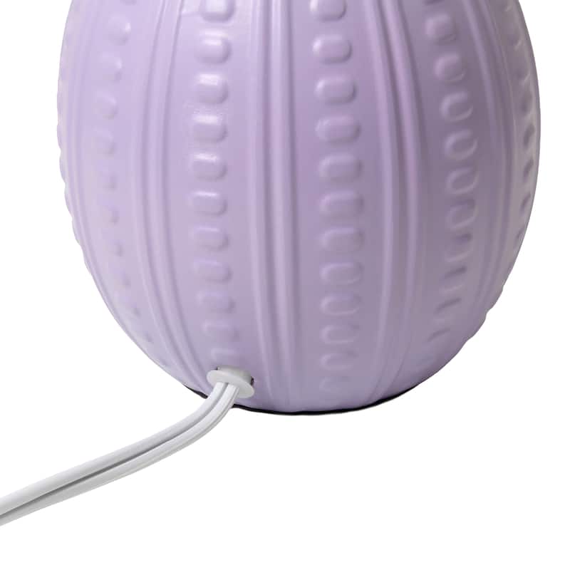 Ceramic Oval Table Lamp with Fabric Shade for Bedroom, Living Room - 6 x 6 x 13 in. (L x W x H)