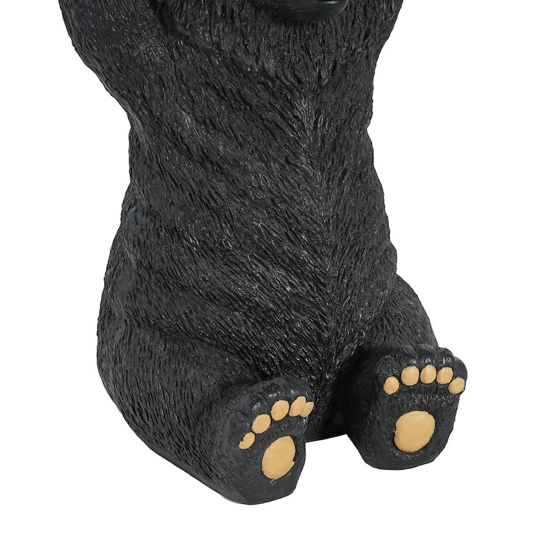 Black Bear Side Table Pedestal End Table Stool MGO Bear Statue Hand Painted Sculpture