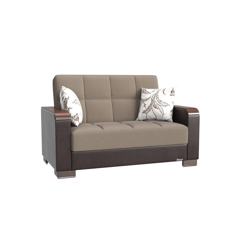 Collection Upholstered Convertible Loveseat With Storage