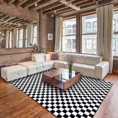 Gertmenian Crystal Print Soft Flat Pile Polyester Slip Resistant Washable Indoor Printed Area Rug Collection