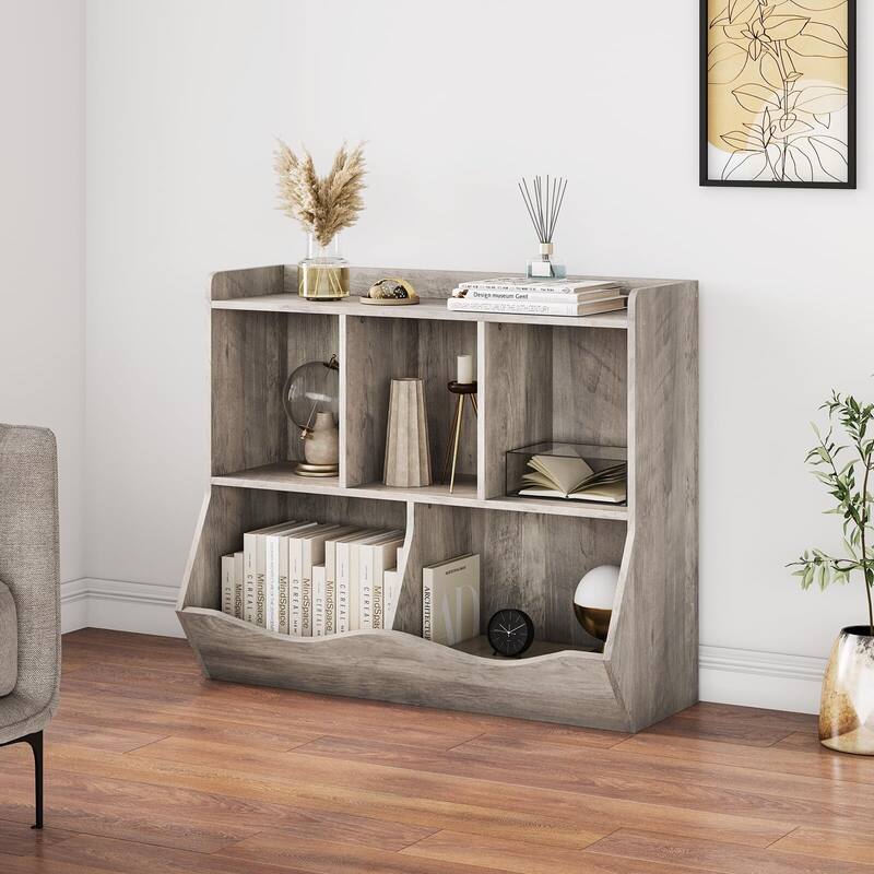 Toy Bookshelf and Bookcase, Multi Shelf with Cubby Organizer Cabinet for Storage Books and Toys