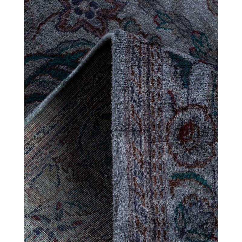 Fine Vibrance One-of-a-Kind Hand-Knotted Runner Rug - Gray, 2' 7" x 12' 8" - 2' 7" x 12' 8"