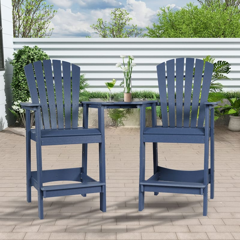 Aoodor Tall Adirondack Chairs Set of 2 with Connecting Tray