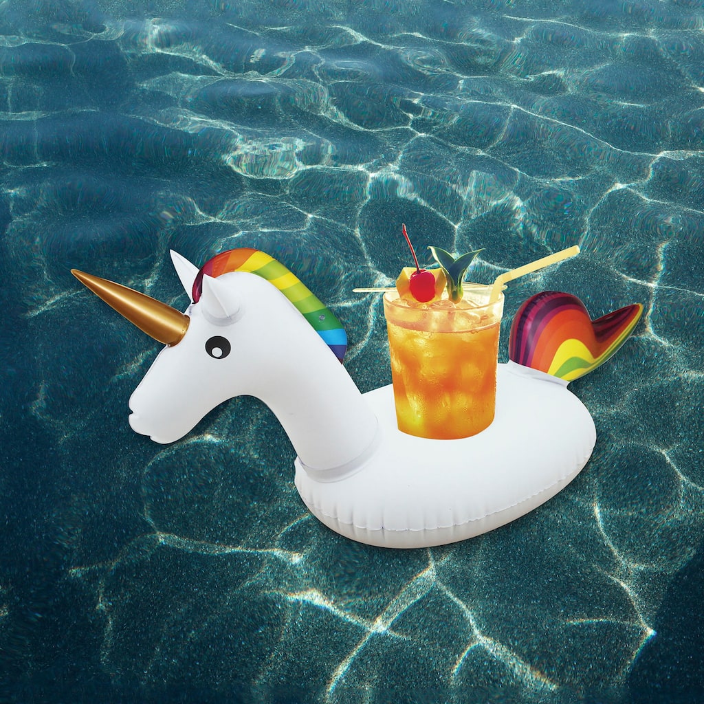 16" Inflatable Unicorn Swimming Pool Floating Drink Holder