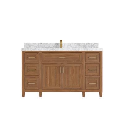 Willow Collections 60 in. W x 22 in. D Santa Monica Teak Single Sink Bathroom Vanity with Countertop