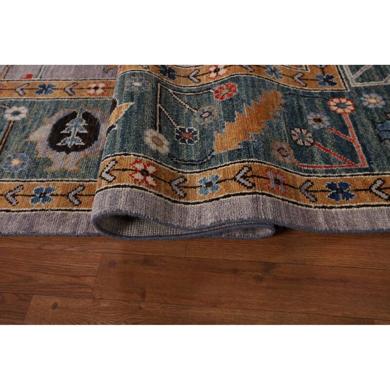Vegetable Dye Grey Oushak Turkish Rug Hand-Knotted Wool Carpet - 8'9"x 11'9"