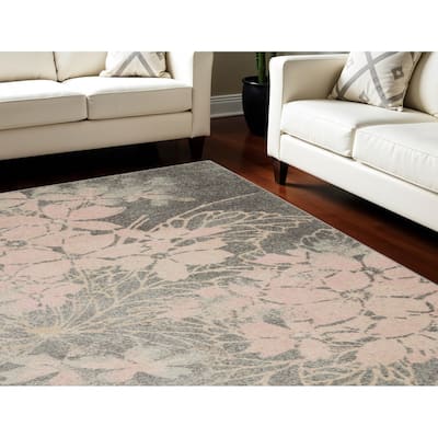 HomeRootsFloral Contemporary Rectangle Area Rug - 142' X '106' X '0.5