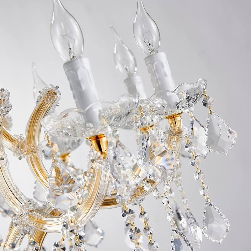 KAYLA 24 Lights Gold Candle Chandelier