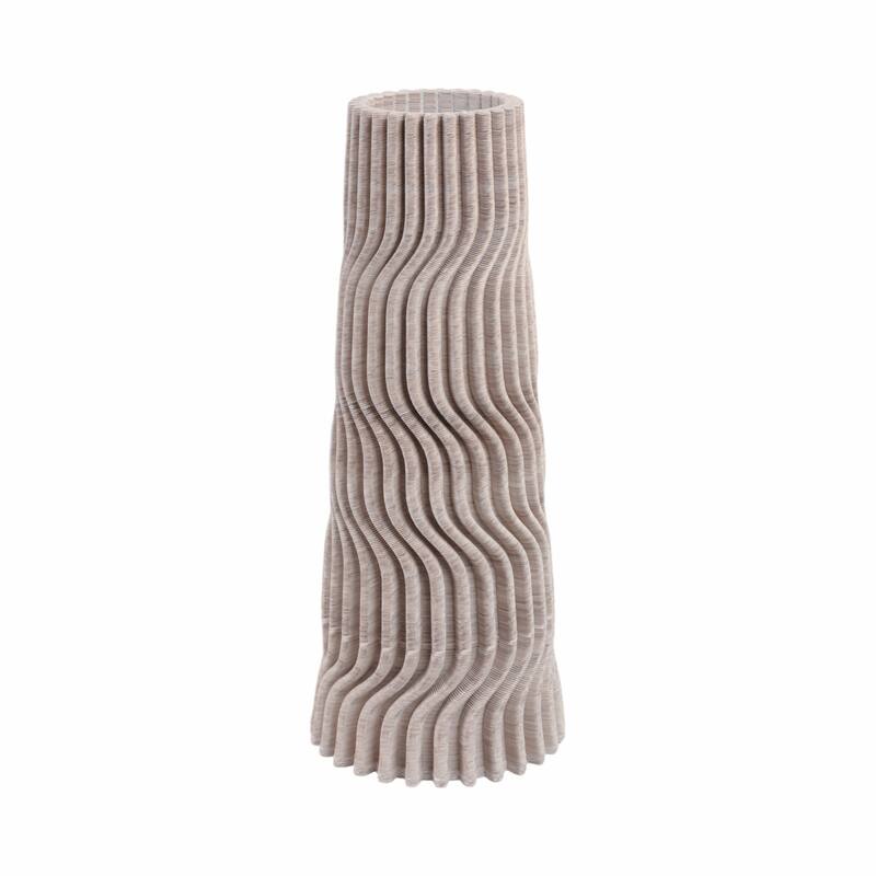 Decorative Vase - Tan Porcelain 3D Printed Textured