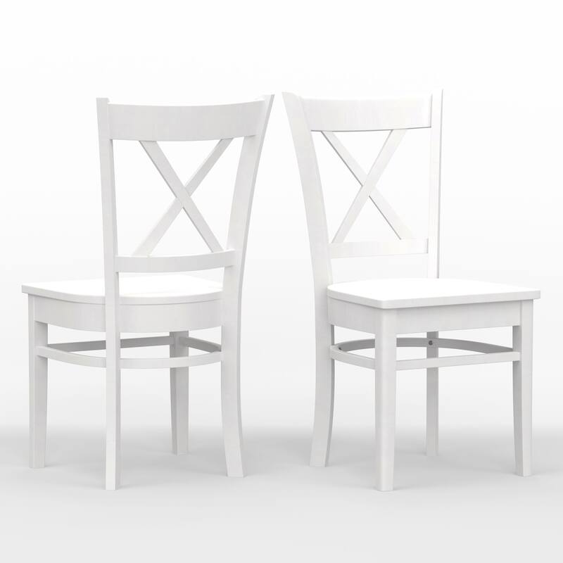 3-Piece Dining Set, 48" Rectangle Wood Table and Cross Back Chairs