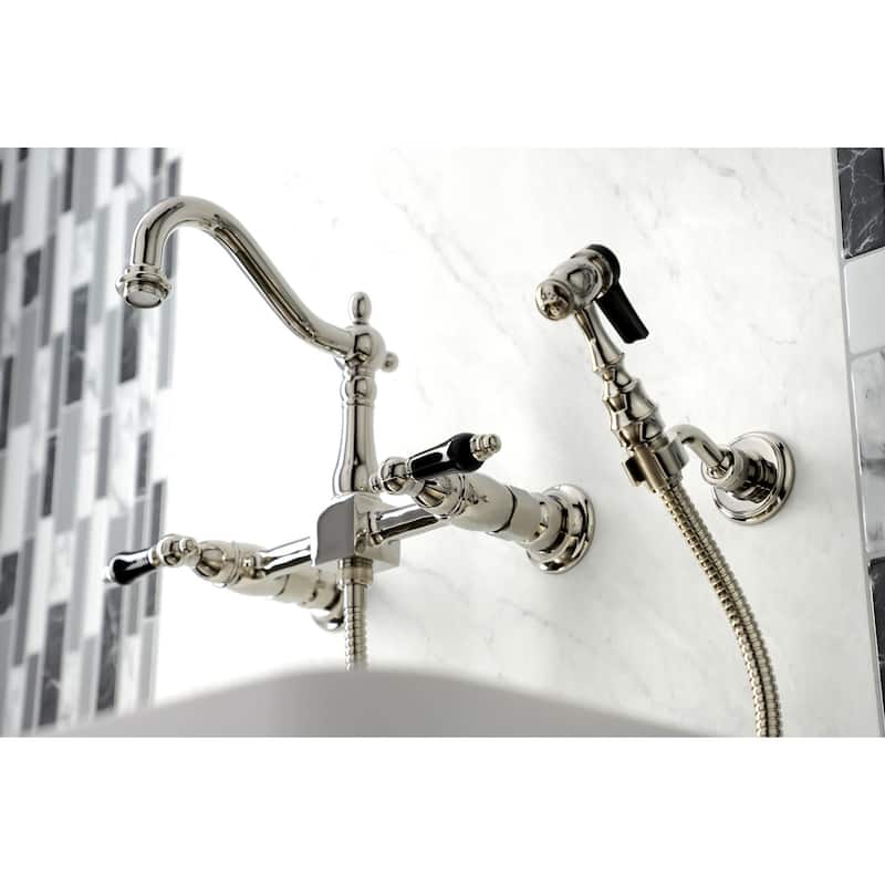 Kingston Brass Duchess 1.8 GPM Wall Mounted Widespread Bridge Kitchen