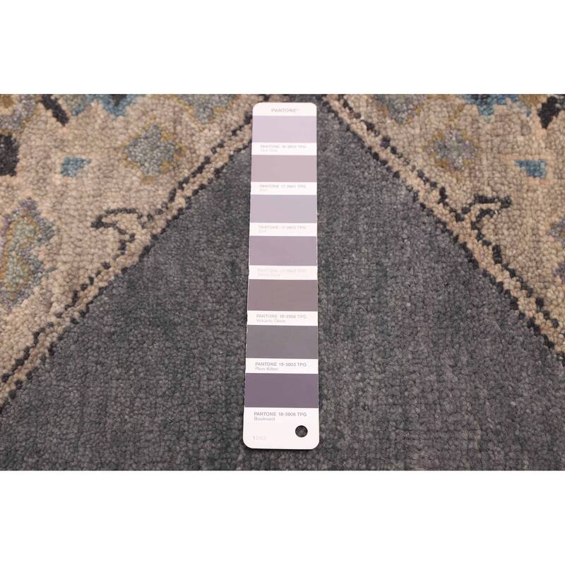 ECARPETGALLERY Hand-knotted Finest Agra Jaipur Dark Grey Wool Rug - 5'8 x 8'3