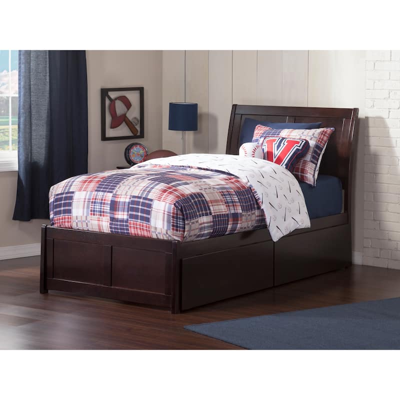 Bohemian Platform Bed with Storage Drawers - Curved Headboard Design, Modern Bedroom Furniture