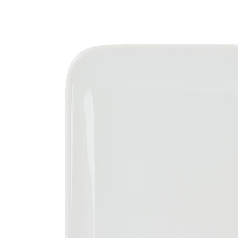 Our Table Simply White 6 Piece 5 Inch Square Porcelain Appetizer Plate