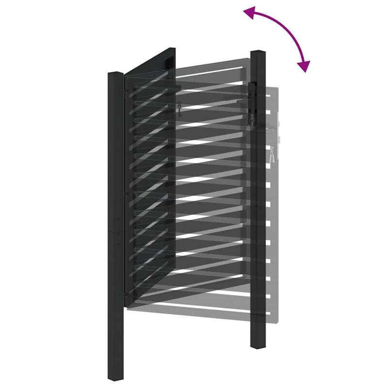 vidaXL Patio Gate Lockable Black 39.4x47.2" Aluminium