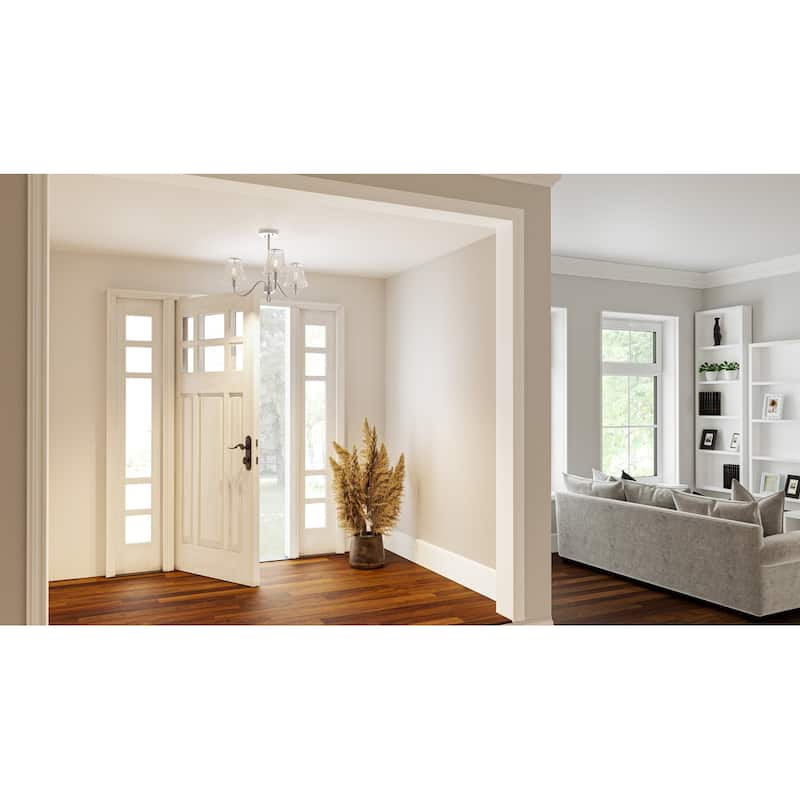 McKinney 3-Light Brushed Nickel Semi-Flush Mount