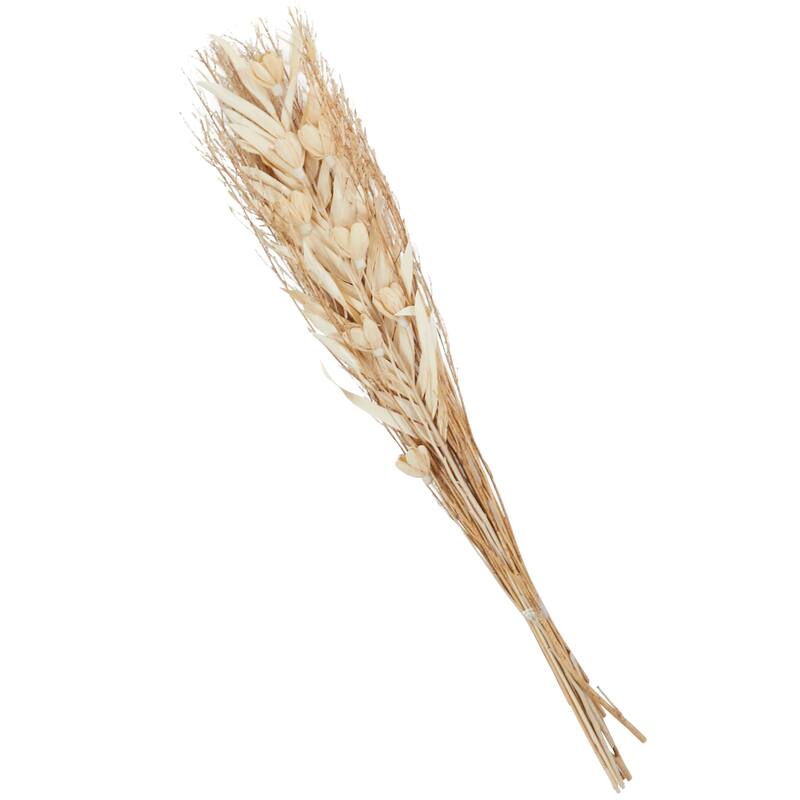 Cream Dried Plant Handmade Tall Floral Bouquet Palm Leaf Home Decor Natural Foliage with Branches - Cream/Chocolate