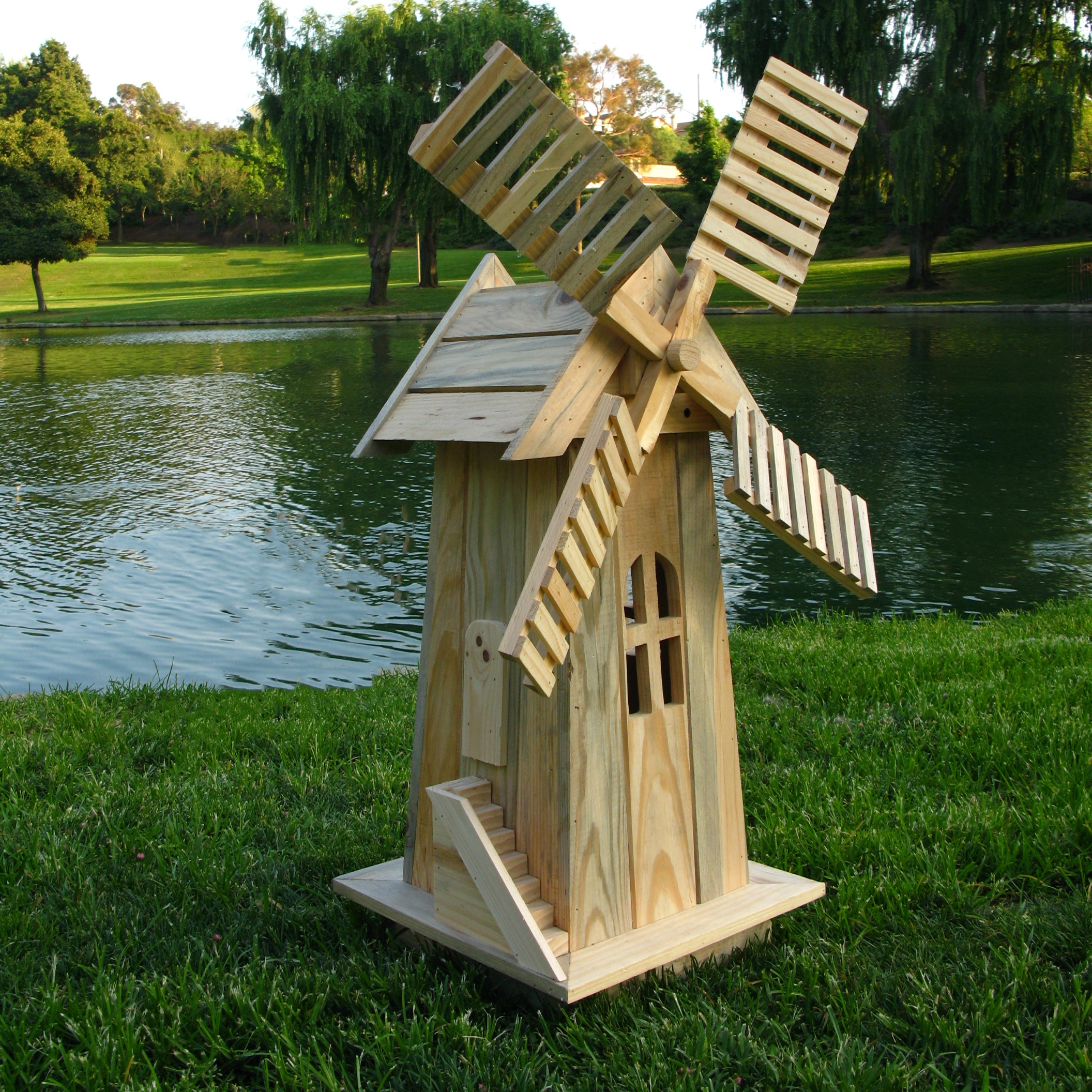 Wooden shop garden windmill