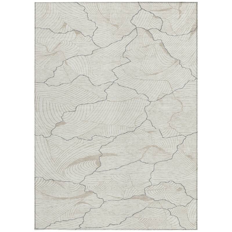 HomeRoots Abstract Transitional Rectangle Outdoor Rug